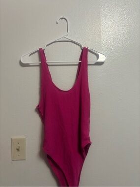 Wild Fable Ribbed Pink Tank Bodysuit